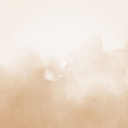 Dankeskarte zur Geburt beige Aquarell, Foto & Kupferschrift Rückseite