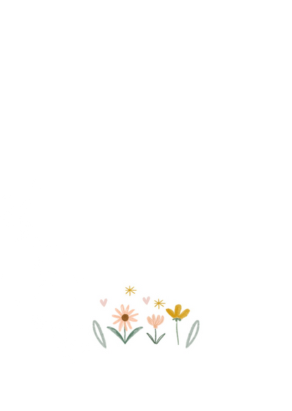 Danksagung Kommunion Foto & kleine Blumen Rückseite