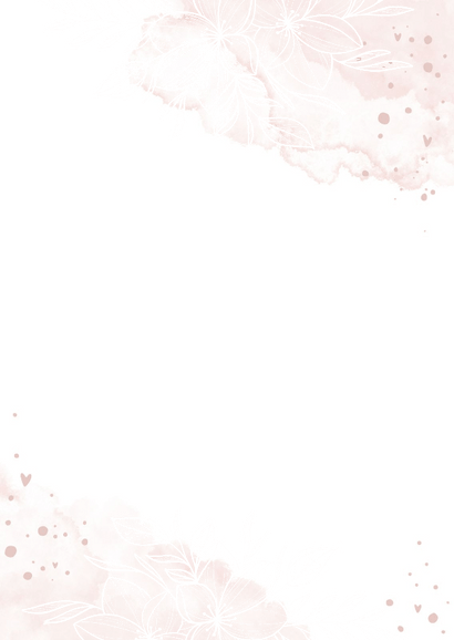 Einladung Hochzeit Goldblumen auf Aquarell Rückseite