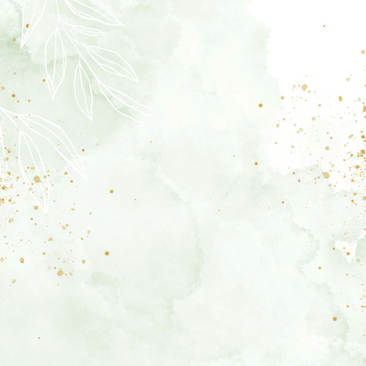 Einladung Jugendweihe grünes Aquarell & Gold Rückseite