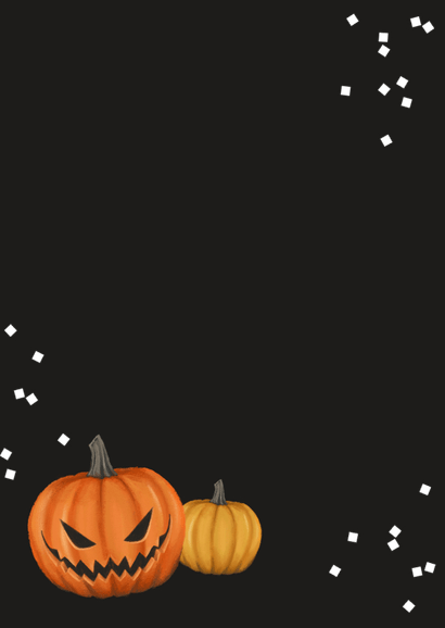 Einladung zur Grusel-Halloweenparty Kürbisse Rückseite