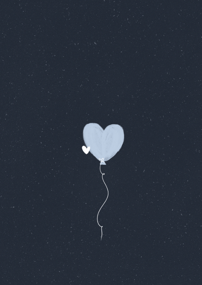 Einladungskarte blaue Herzluftballons Silberhochzeit Rückseite