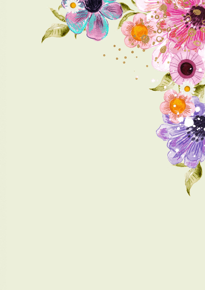 Einladungskarte Summerparty Garten Bunt Blumen Sommer Rückseite