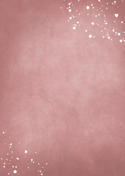 Elegante Geburtskarte altrosa, Foliendruck & Foto Rückseite