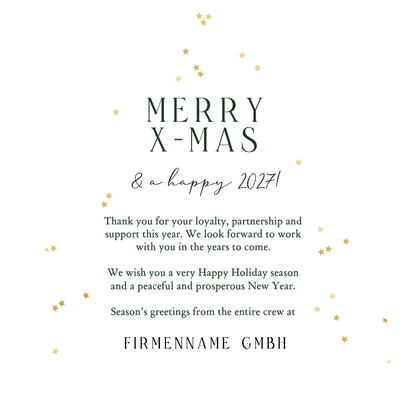Firmen-Weihnachtskarte Baum 'Danke' international Rückseite