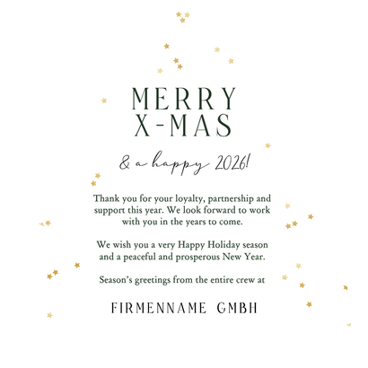 Firmen-Weihnachtskarte Baum 'Danke' international Rückseite