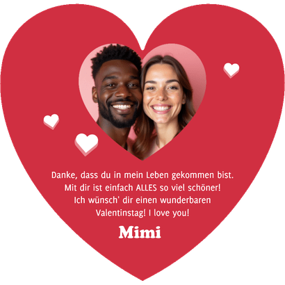 Foto-Valentinskarte 'Du wärmst mein Herz' Rückseite