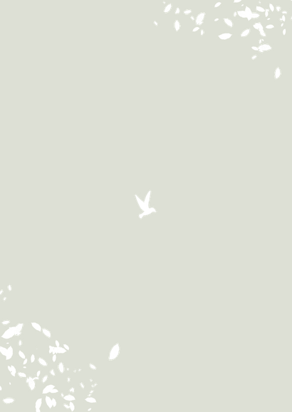Fotokarte Danksagung zur Jugendweihe Baum & Vogel Rückseite