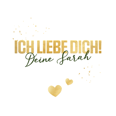 Grüne Valentinskarte Herzform & Fotos Mann Rückseite