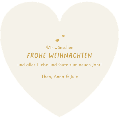 Herzförmige Weihnachtskarte mit Herzfotos Rückseite