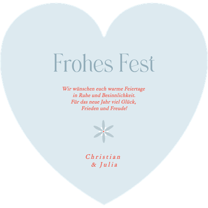 Herzkarte Weihnachten Eisblumen Fotocollage Rückseite