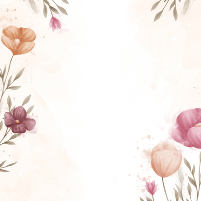 Hochzeitskarte Einladung elegante Blumen Aquarell Rückseite