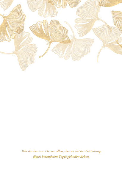 Kirchenheft Hochzeit Ginkgoblätter Stempel Rückseite