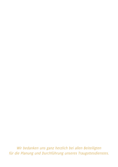 Kirchenheft minimalistisch Goldschrift Rückseite
