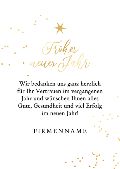 Neujahrskarte Firma Feuerwerk mit Foto Bogenkarte Rückseite