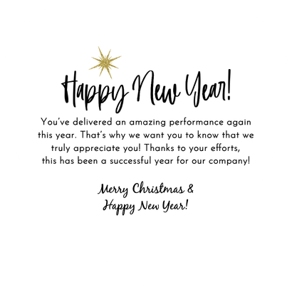 Neujahrskarte Herzkarte Feuerwerk 2026 'Warm wishes' Rückseite