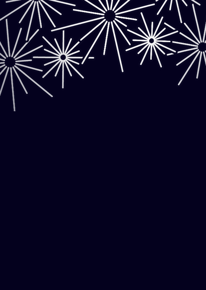 Neujahrskarte stilistisch Gold Feuerwerk Logo Firma Rückseite