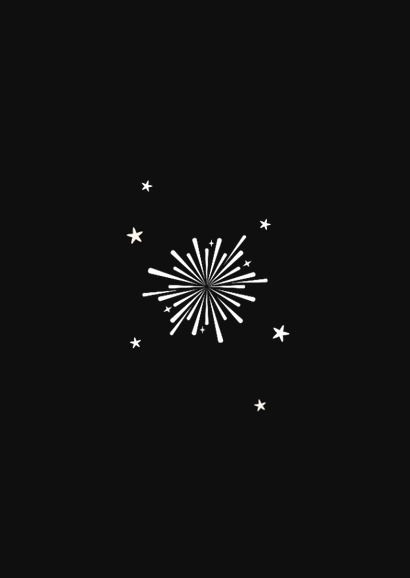 Neujahrskarte 'Viel Glück' Fliegenpilz mit Feuerwerk Rückseite