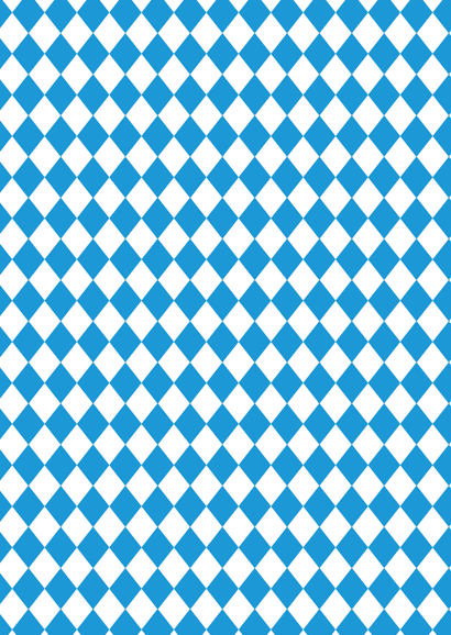 Oktoberfest Einladungskarte Blau-Weiß Rückseite