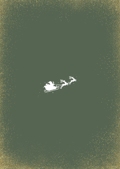 Umzugskarte Weihnachten Haus mit Foto und Schlitten Rückseite