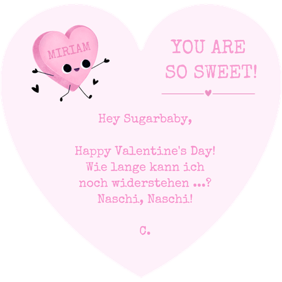 Valentinskarte Zuckerherz 'Sugar Baby' Rückseite