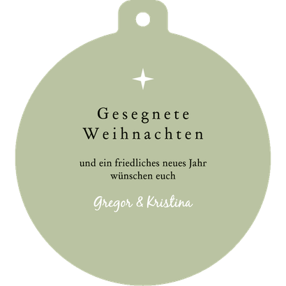 Weihnachtsgrußkarte Kranz 'Hoffnung' Rückseite