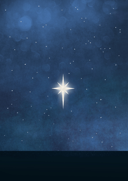 Weihnachtskarte Drei Könige & Weihnachtsstern Rückseite