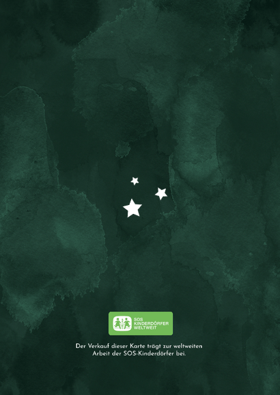 Weihnachtskarte 'Frohes Fest' gold SOS Kinderdörfer Rückseite