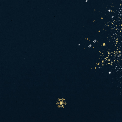 Weihnachtskarte geschäftlich Schneeflocke Gold Rückseite