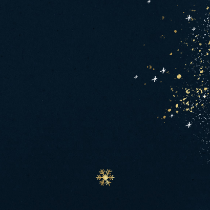 Weihnachtskarte geschäftlich Schneeflocke Gold Rückseite
