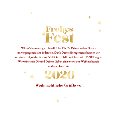 Weihnachtskarte Herz 'Gold wert' Rückseite