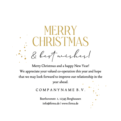 Weihnachtskarte Kugelform Firmenlogo 2026 international Rückseite