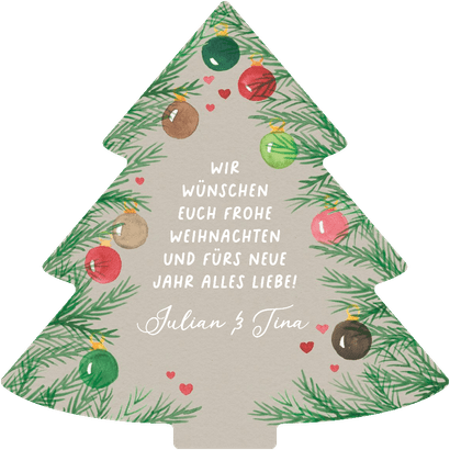 Weihnachtskarte Weihnachtsbaum 'Frohes Fest' Rückseite