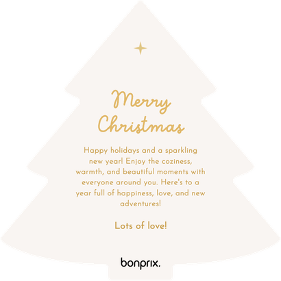 Weihnachtskarte Weihnachtsbaum Ho Ho Ho gestreift Bonprix Rückseite