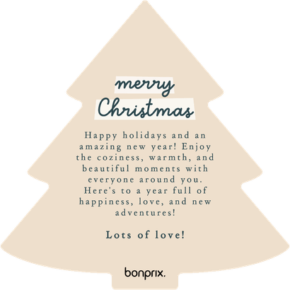 Weihnachtskarte Weihnachtsdeko Weihnachtsbaum Bonprix Rückseite