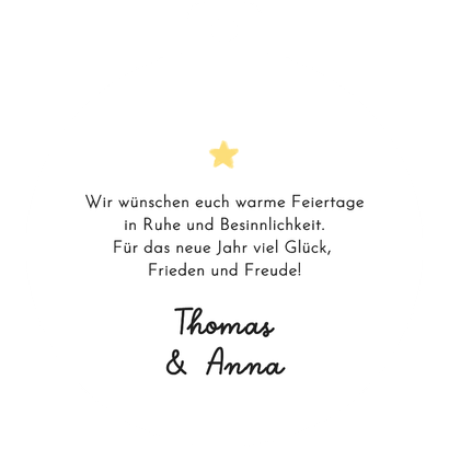 Weihnachtskranz Grußkarte Weihnachtskugel 'Merry Christmas' Rückseite