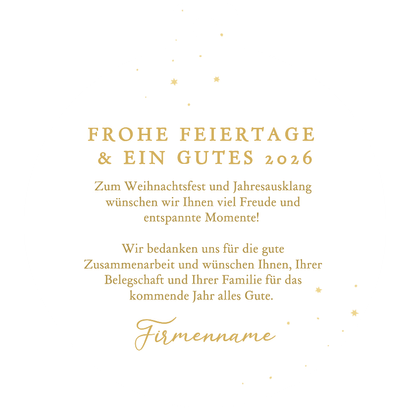Weihnachtskugel geschäftliche Dankeskarte Weihnachten Rückseite