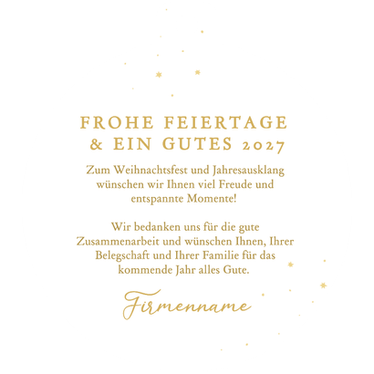 Weihnachtskugel geschäftliche Dankeskarte Weihnachten Rückseite