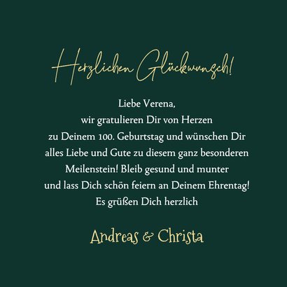 100. Geburtstag Geburtstagskarte Luftschlangen 3