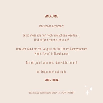 18. Geburtstag Einladungskarte 'Let's Party' 3