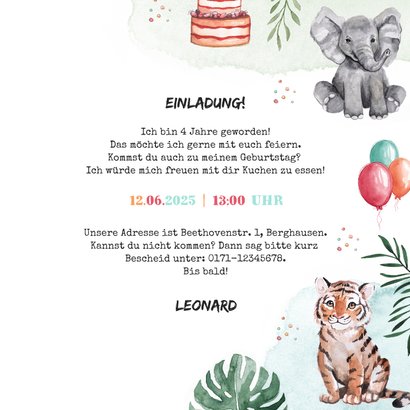 4. Kindergeburtstag Einladung GO WILD 3