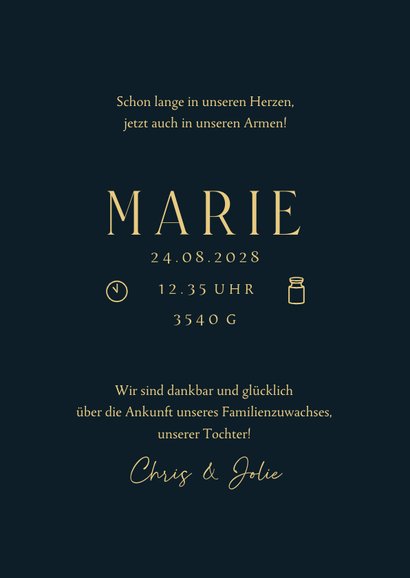 Adoptionskarte dunkle Wellen, Sterne, & Golddruck 3