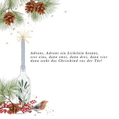 Adventsfeier Firma Einladung vier Kerzen Aquarell 2