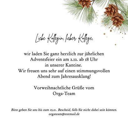 Adventsfeier Firma Einladung vier Kerzen Aquarell 3
