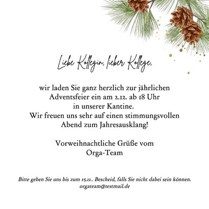 Adventsfeier Firma Einladung vier Kerzen Aquarell 3