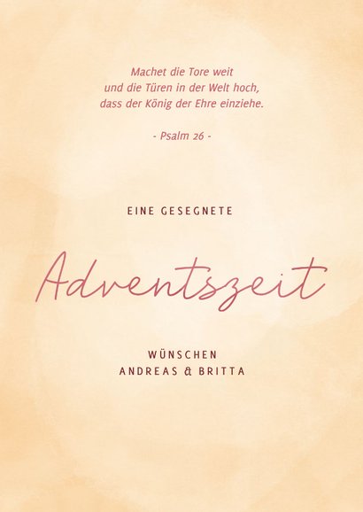 Adventsgrußkarte Kerzen im Gesteck 3