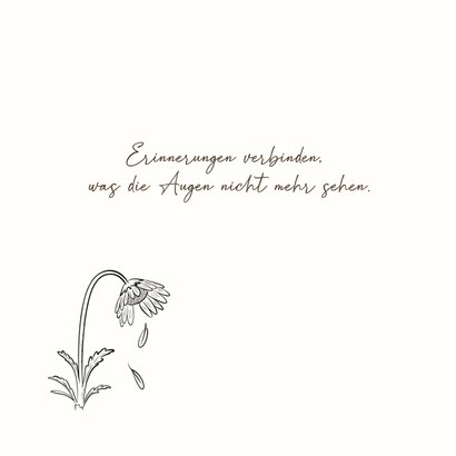 Beileidskarte Blume fallendes Blütenblatt Zeichnung 2