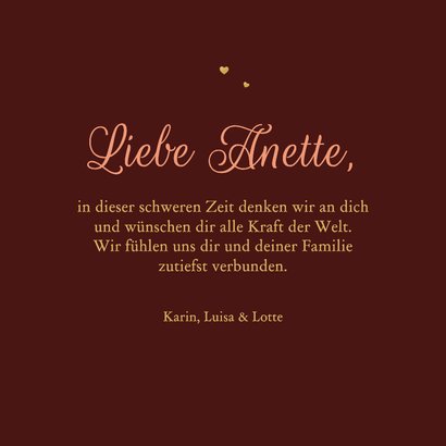 Beileidskarte Blumen Dunkelrot 'Zum Abschied' 3