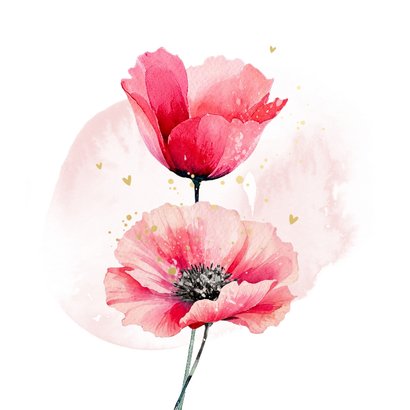 Beileidskarte Mohnblumen Aquarelloptik 2