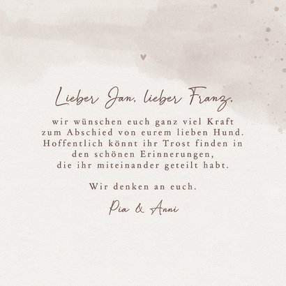 Beileidskarte Pfote Hund mit Foto 'In Erinnerung an' 3
